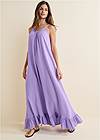 Full front view Tie-Back Ruffle Maxi Dress