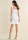 Full back view Ruched Bodycon Mini Dress