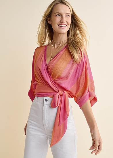 Shimmer Ombre Wrap Top