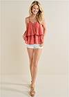 Full front view Eyelet Tiered Ruffle Cami