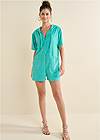 Full front view Terry Towel Romper