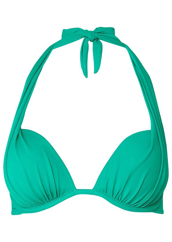 MARILYN UNDERWIRE PUSH-UP HALTER TOP in Royal Green | VENUS