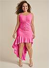 Front View High-Low Ruffle Dress