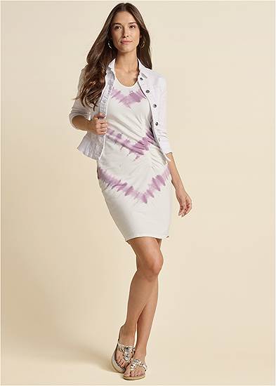 Tie Dye Ruched Lounge Dress