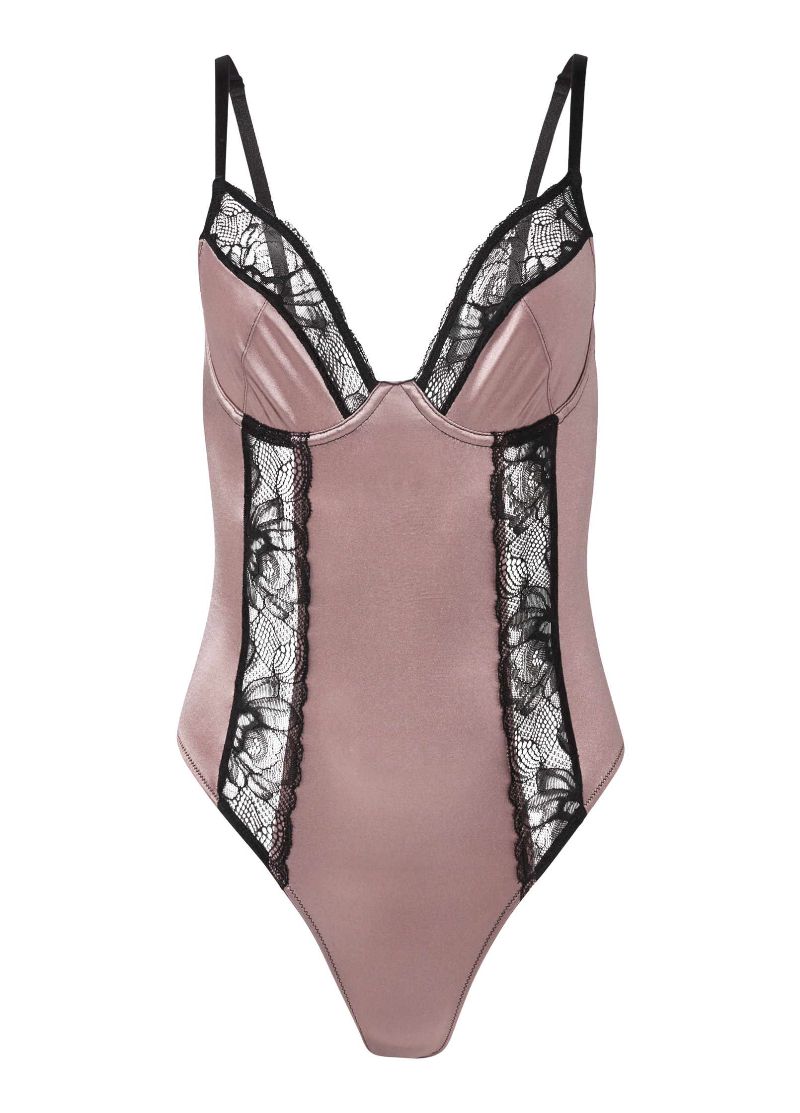 LACE INSET TEDDY in Evening Mauve | VENUS