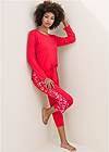 Full Front View Long Sleeve Pajama Set