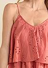 Detail front view Eyelet Tiered Ruffle Cami