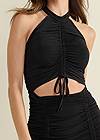 Detail front view Ruched Bodycon Cutout Dress