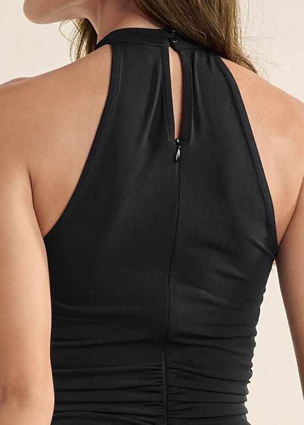 Detail back view Ruched Bodycon Cutout Dress