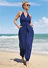 Front View  Tassel Jumpsuit Cover-Up