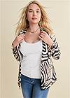 Front View Zebra Print Blazer