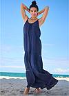 Front View  Eyelet Maxi Cover-Up Dress