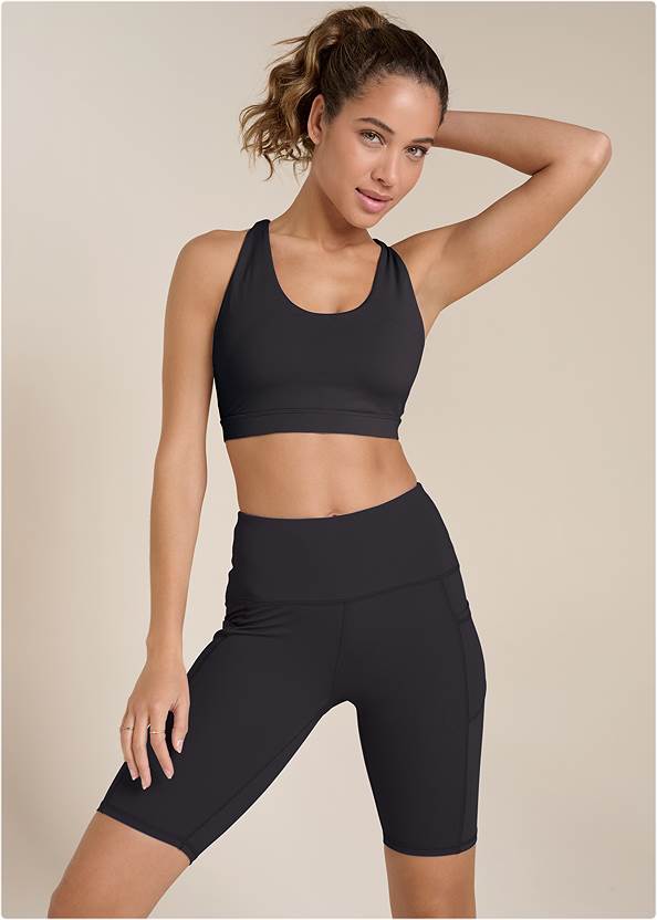 Full front view Strappy Back Sports Bra