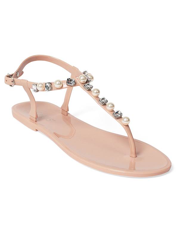 Pearl T-Strap Sandals,Washed Sequin Hooded Dress