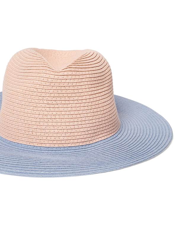 Cropped front view Color-Block Straw Hat
