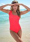 Cropped front view One-Shoulder One-Piece