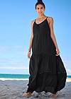 Front View Eyelet Maxi Cover-Up Dress