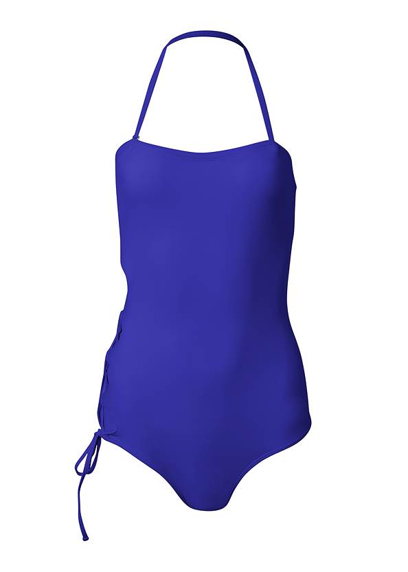 Alternate View Lace-Up Strappy One-Piece