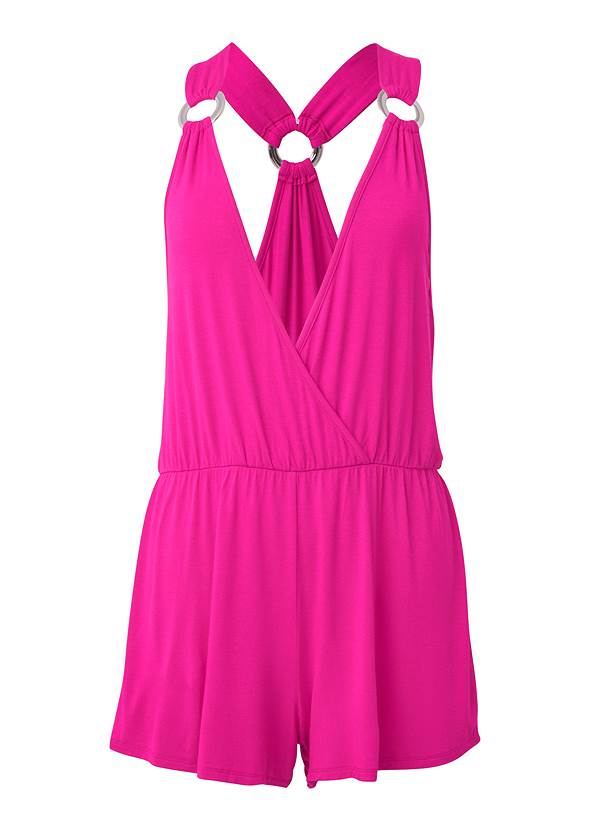 Front View  Surplice Romper Cover-Up