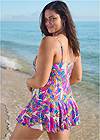 Back View Skirted Bandeau One-Piece