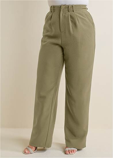 Plus Size High-Rise Wide-Leg Trousers