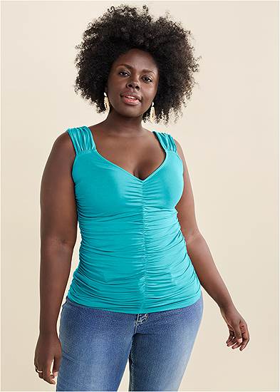 Plus Size Ruched Tank Top