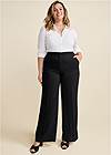 Front View High-Rise Wide Leg Trousers
