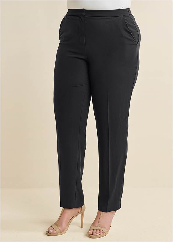 Front View High-Rise Straight Trousers