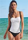 Front View Ruched Bra One-Piece