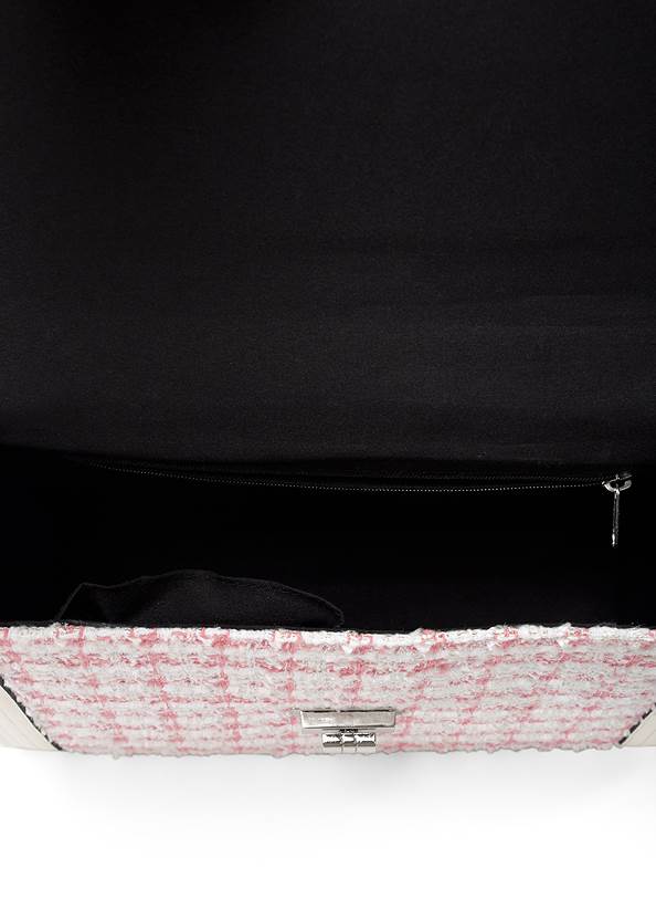 Flatshot open view Structured Tweed Handbag