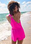 Cropped back view Surplice Romper Cover-Up