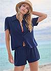 Front View  Button Up Cover-Up Top