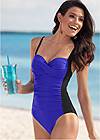 Front View Ruched Bra One-Piece