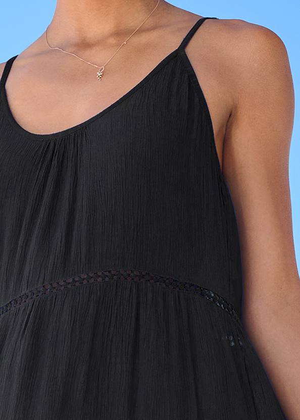 Detail front view Eyelet Maxi Cover-Up Dress