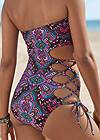 Alternate View Lace-Up Strappy One-Piece