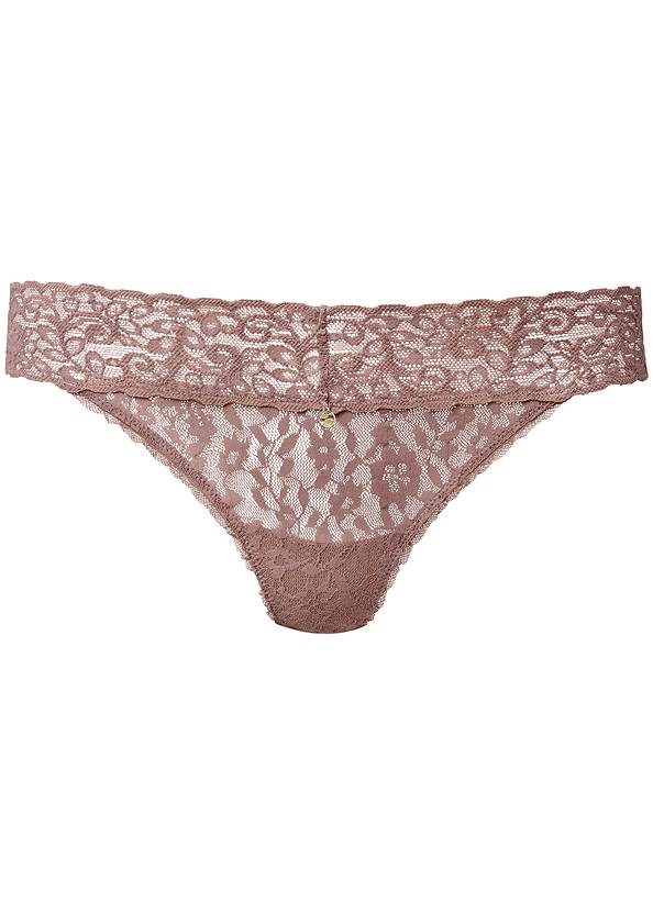 Ghost with background  view Pearl By Venus® Allover Lace Thong 3 Pack