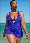 Front View  Surplice Romper Cover-Up