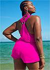 Back View Surplice Romper Cover-Up