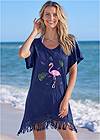 Full front view Flamingo Cover-Up Dress