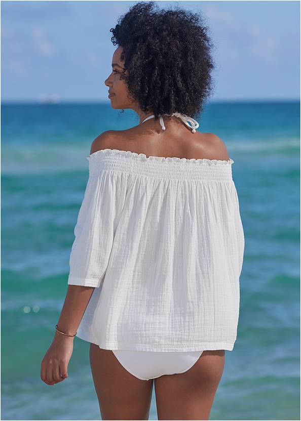 Full back view Pack-And-Go Cover-Up Shirt