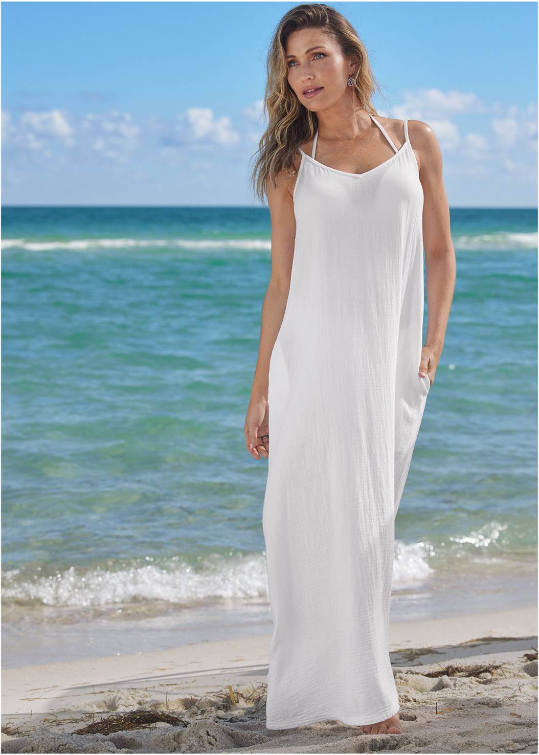 Pack-And-Go Cover-Up Dress in Pearl White | VENUS