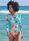 Cropped front view Rash Guard One-Piece