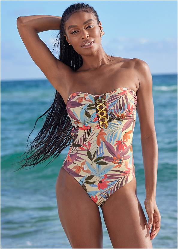 Cropped front view Bold Bandeau One-Piece