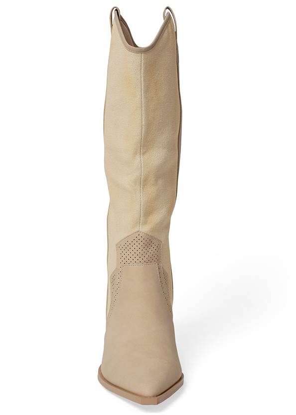 Shoe series front view Slip-On Knee-High Boots