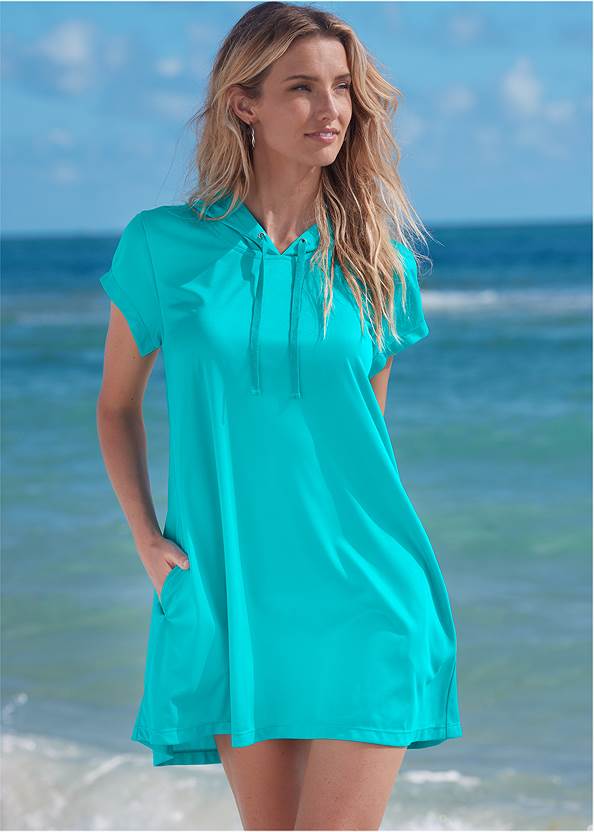 Front View Hoodie Cover-Up Dress