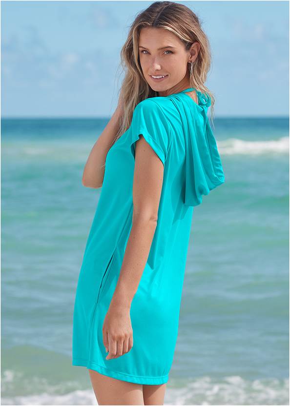 Full back view Hoodie Cover-Up Dress