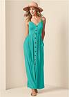 Full front view Button-Front Maxi Dress