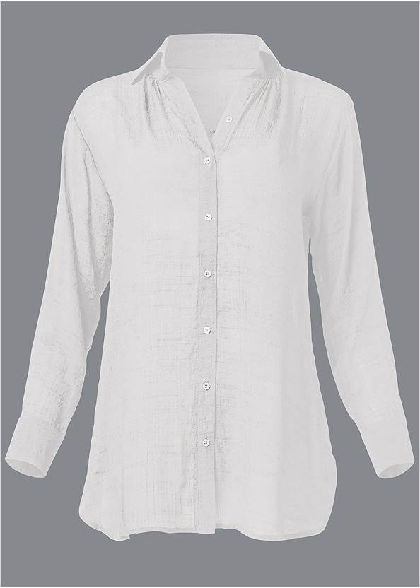 Ghost with background  view Button Down Cover-Up Shirt