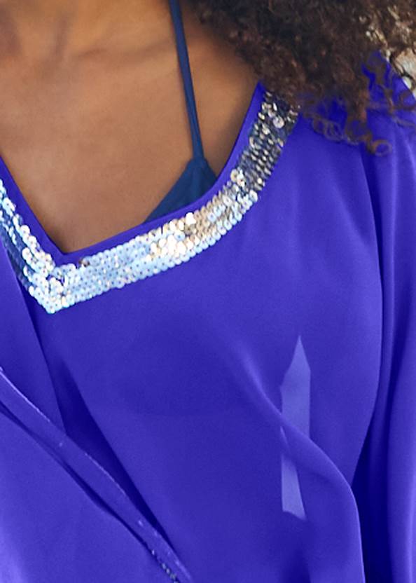 Detail front view Sequin Tunic Cover-Up
