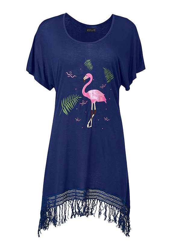 Ghost with background  view Flamingo Cover-Up Dress